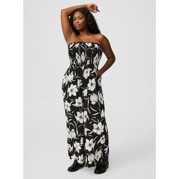 NWT Torrid A-line Maxi Jumpsuit  (smocked wide leg) - Picture 3 of 5
